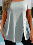 JFN Basic Square Neck Basics Plain Short Sleeve Tunic T-Shirt/Tee