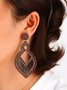 JFN Vintage Ethnic Wood Cutout Geometric Earrings