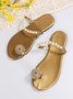 JFN Gorgeous Rhinestone Pearl Thong Sandals