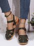 JFN Vintage Covered Toe Roman Wedge Sandals