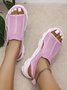 JFN Flying Weave Hollow Fish Mouth Thick Sole Casual Sports Sandals