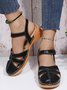 JFN Vintage Covered Toe Roman Wedge Sandals