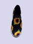 JFN Women's Sunflower Print Flat Espadrilles Loafers Sneakers
