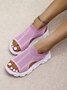 JFN Flying Weave Hollow Fish Mouth Thick Sole Casual Sports Sandals