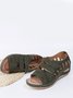 JFN Cutout Velcro Casual Wedge Sandals