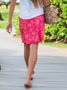 JFN Vacation Casual Floral Printed Straight Mini Skirt