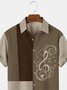 Cotton Linen Music Print Casual Short Sleeve Shirt