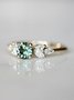JFN Emerald Zircon Diamond Ring Wedding Engagement Ring
