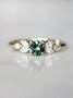JFN Emerald Zircon Diamond Ring Wedding Engagement Ring