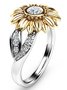 JFN Vintage Sunflower Floral Diamond Ring