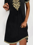 Round Neck Casual Tribal Dresses