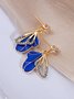 JFN Vintage Klein Blue Butterfly Wing Earrings