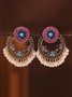 JFN Boho Vintage Floral Tassel Pearl Earrings Ethnic Jewelry