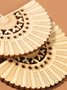 JFN Vintage Wood Ethnic Pattern Scallop Earrings