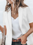 JFN Shawl Collar Comuting Casual Loose Solid Color Short-sleeved Blazer