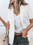 JFN Shawl Collar Comuting Casual Loose Solid Color Short-sleeved Blazer