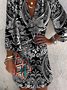 V Neck Vacation Loosen Tribal  Prom Dress
