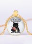 JFN Black Cat Let Me Check My Giveashitometer Nope Nothing Metal tin Signs Necklace