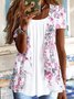 JFN Crew Neck Floral Casual Fit Tunic Top