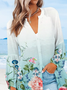 Floral Casual Fit Crew Neck Long sleeve Blouse