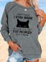 JFN Cat Animal Casual Ladies Loose Knit Sweatshirt