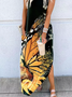 JFN Butterfly Crew Neck Loose Dresses