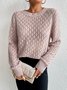 Crew Neck Yarn/Wool Yarn Sweater
