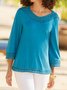 Loose Casual Cotton-Blend Tops