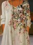 JFN Round Neck Floral Casual Maxi Dress