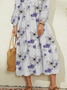 Butterfly Casual V Neck Dresses