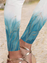 JFN Casual Abstract Floral Elastic Waist Knit Leggings