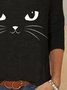 Cat Regular Fit Crew Neck T-Shirt