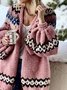 Ethnic Floral Casual Sweater Coat