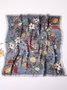 Silk Floral Square Autumn Winter Warm Scarf