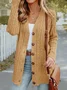 Plain Regular Fit Wool/Knitting Sweater Coat