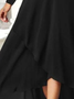 Plain Color Shell Collar Large Skirt Long Sleeve Dress
