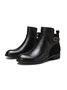 Women Vintage Round Toe Chunky Heel Casual Short Boots