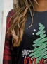 Long sleeved round neck Christmas tree top women's sweater
