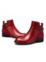 Women Vintage Round Toe Chunky Heel Casual Short Boots
