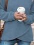 Women Casual Long Sleeve Half Turtleneck Plush Sweatshirt