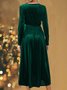 Emerald green velvet wrap formal evening dress