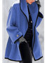 JFN Women Lapel Woolen Cloth Button Long Sleeve Shawl Collar Cardigan Coat