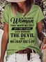 Women's Short Sleeve Tee T-shirt Summer Text Letters Cotton-Blend Crew Neck Daily Going Out Casual Top Green