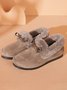 Women Christmas Winter Casual Non-Slip Furry Lined Flat Peas Shoes
