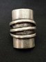 Vintage Silver Distressed Line Pattern Ring Ethnic Jewelry