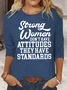 Women's Long Sleeve Blouse Spring/Fall Text Letters Cotton-Blend Crew Neck Daily Going Out Casual Top