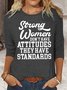 Women's Long Sleeve Blouse Spring/Fall Text Letters Cotton-Blend Crew Neck Daily Going Out Casual Top