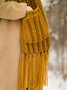 Pockets Handwoven Wool Fringed Long Scarves Casual Vintage Outdoor Accessories