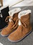 Warm Plush Two-Wear Mid Top Lace-Up Snow Boots