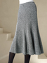 Woolen Plain Urban Skirt